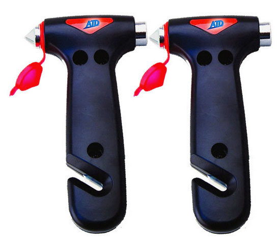 2 PACK - Every Day Carry Emergency Escape Hammer Tool w/ Seat Belt Cutter